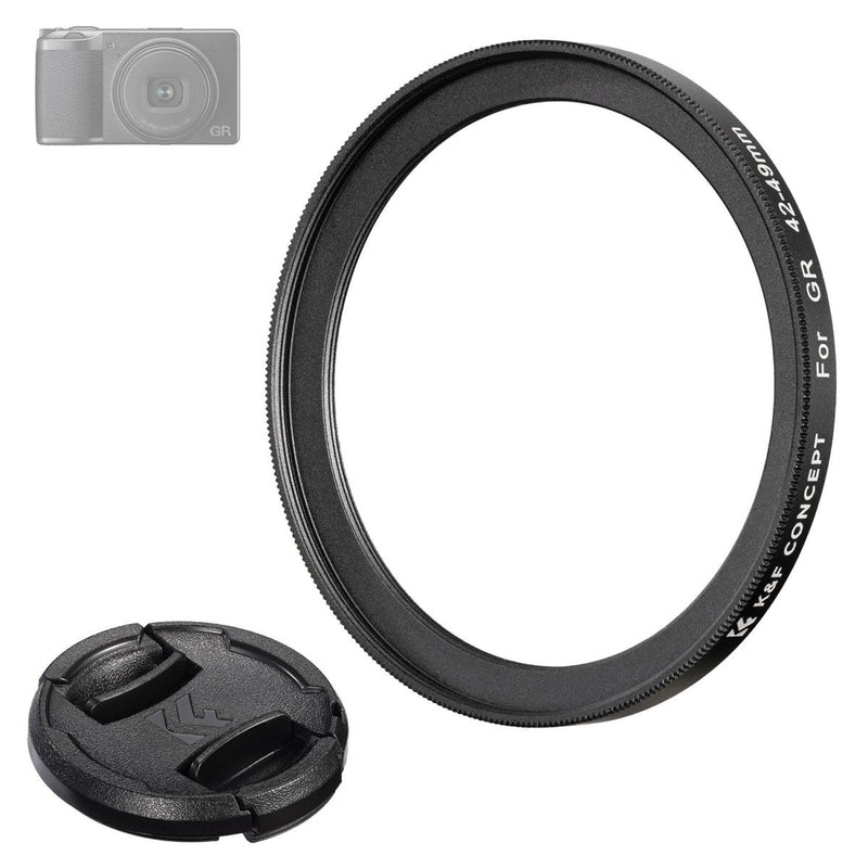 K&F Concept 2328 Nano-Xcel 43-49mm Adapter Ring with Lens Cap for GR III/GR IIIx/GR II Lens Filter K&F Concept