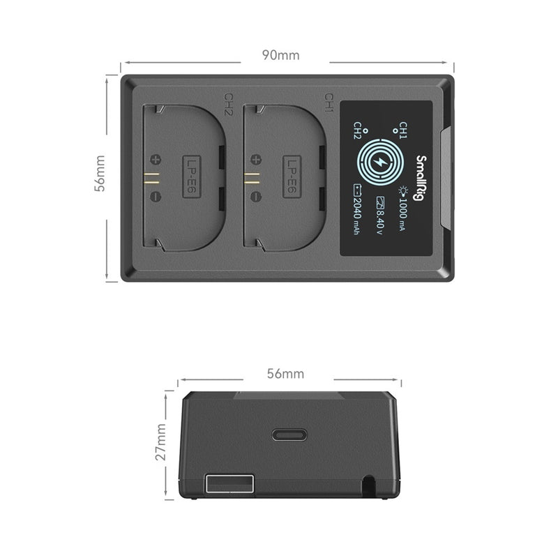 SmallRig 4084 Camera Battery Dual Charger for Canon LP-E6NH