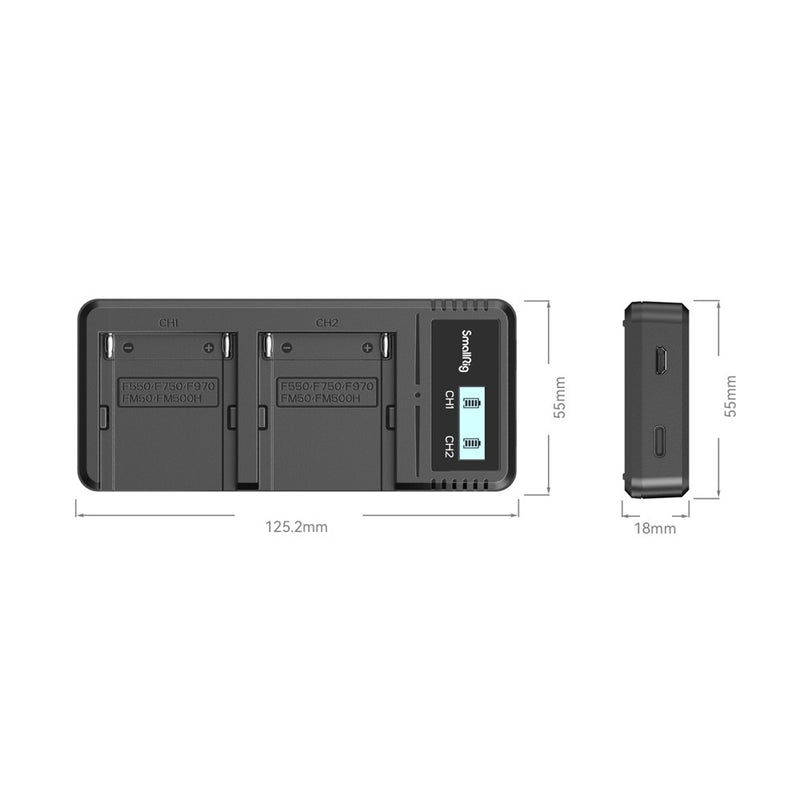 SmallRig 4086 Camera Battery Dual Charger for Sony NP-F970