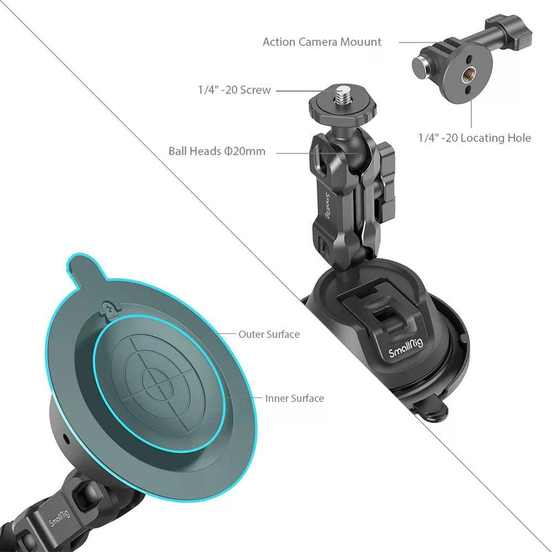 SmallRig 4193 Portable Suction Cup Mount วัสดุแข็งแรงทนทาน