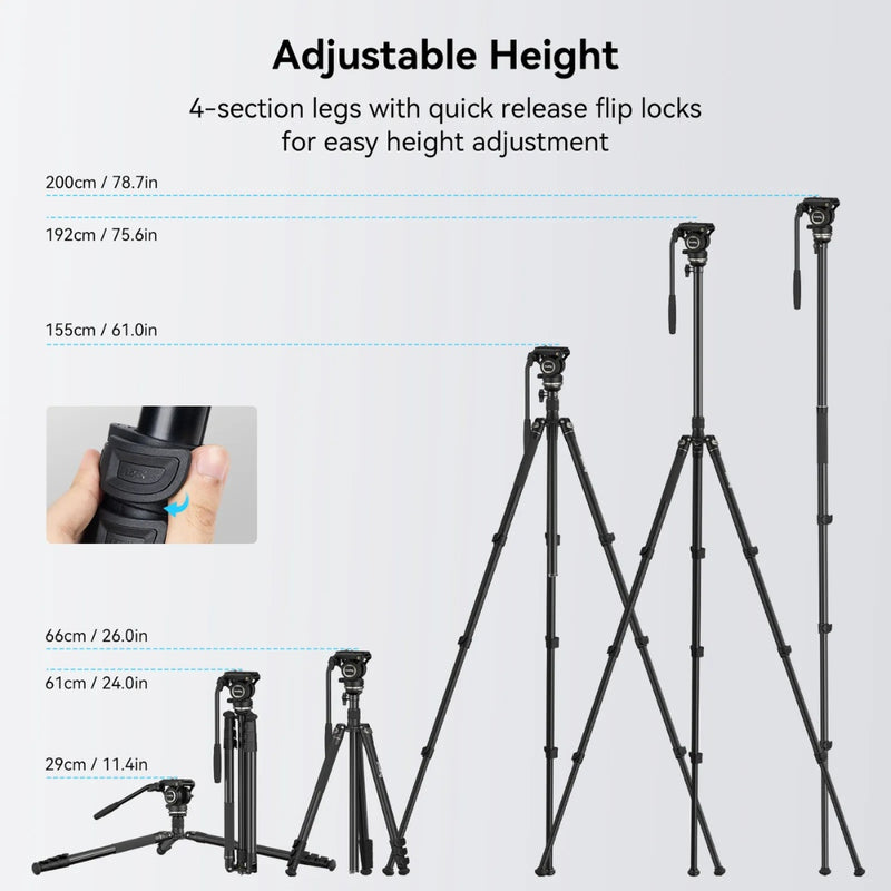 SmallRig 4475 Video Tripod Kit CT210 สำหรับงานวิดีโอมืออาชีพ