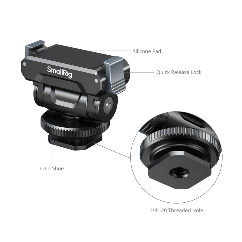 SmallRig 5436 Quick Release for DJI Osmo360 / Action 5 Pro / 4 / 3 with Cold Shoe Adapter