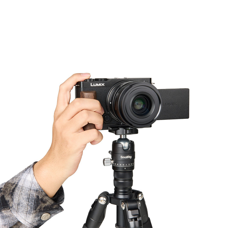 SmallRig 5945 L-Shaped Mount Plate with Wooden Handle for Panasonic S9