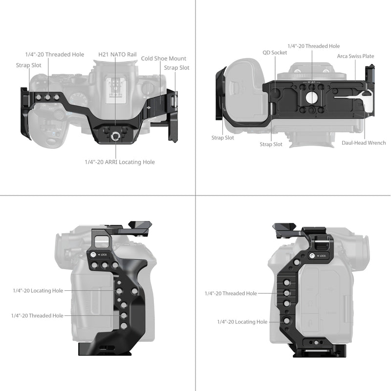 SmallRig 5954 "HawkLock" Quick Release Cage for Canon EOS R6 Mark III / R6 Mark II
