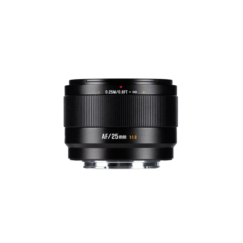 เลนส์ 7Artisans AF 25mm F1.8 สีดำ มุมด้านข้าง