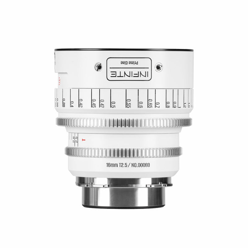 เลนส์ Cine 16mm T2.5 White บอดี้โลหะ 13 ชิ้น 11 กลุ่ม