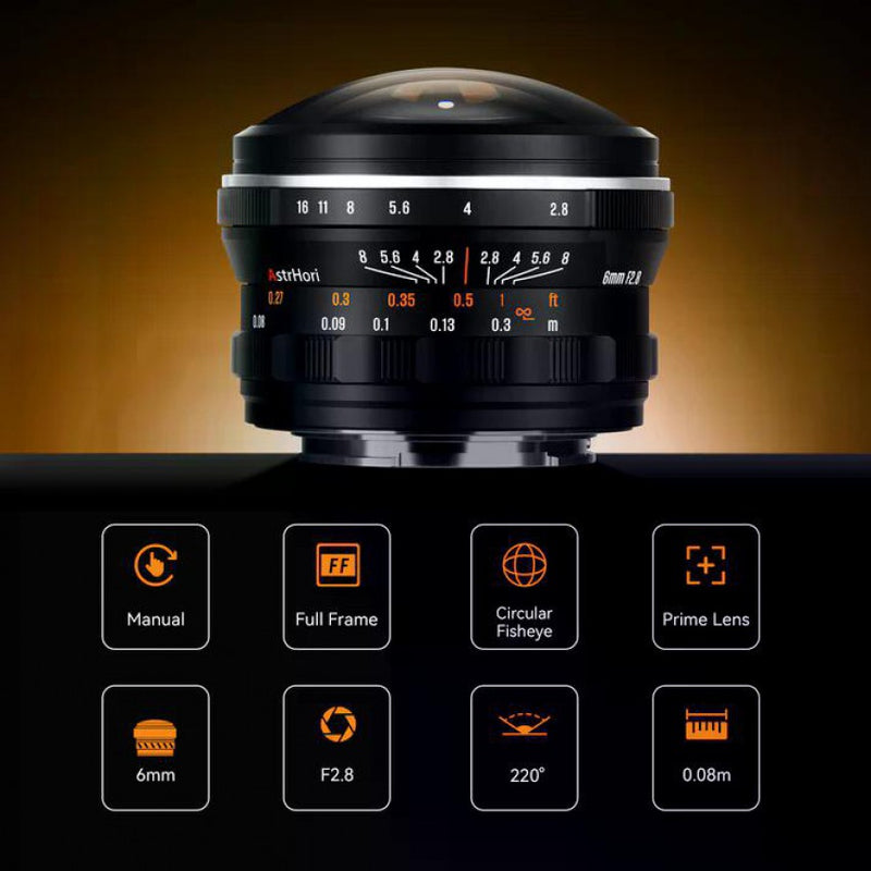 AstrHori 6mm F2.8 Canon RF Mount Wide Fisheye