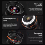 เลนส์ Wide 12mm F2.0 Sony E Mount Mark III