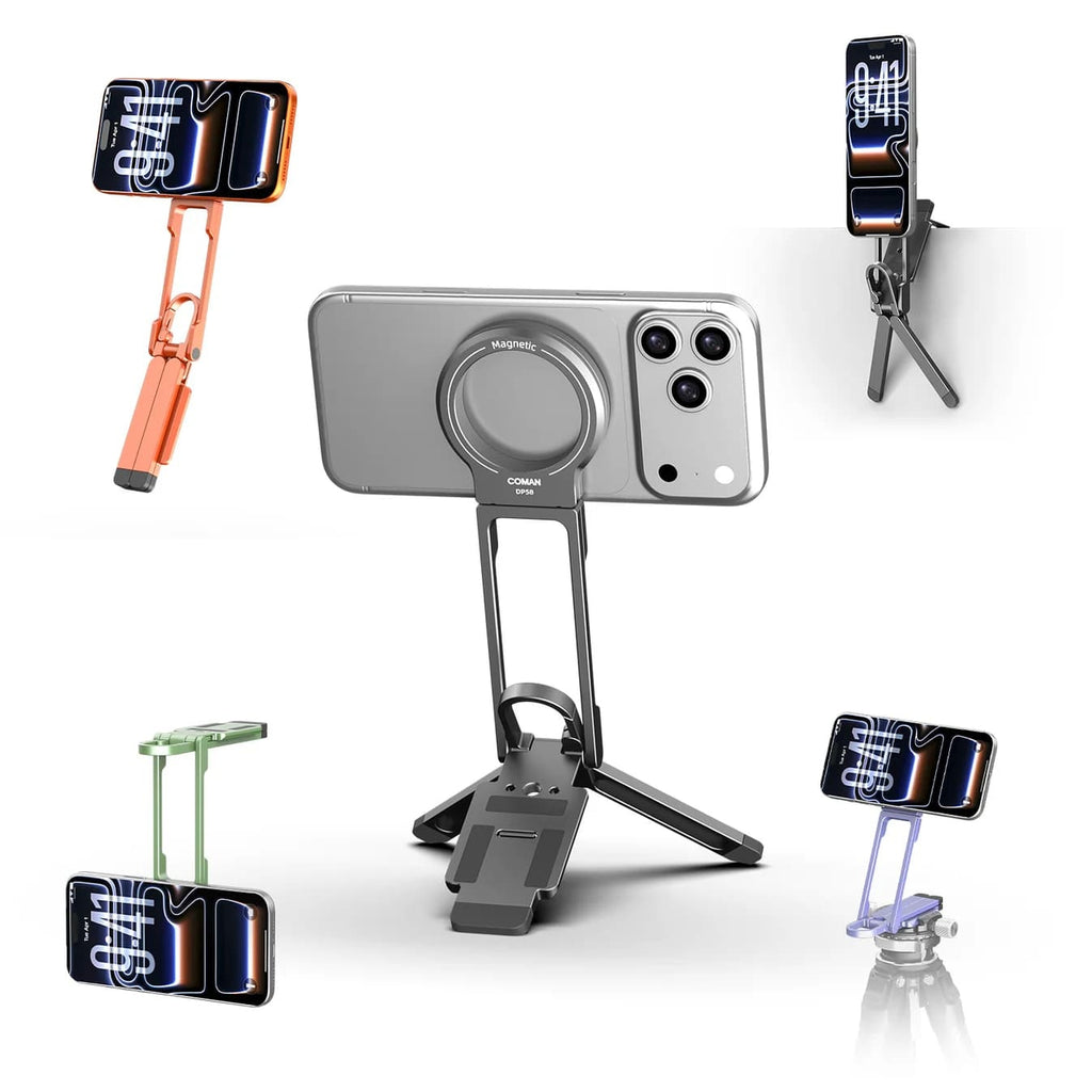 Coman DP58 Magnetic Phone Tripod ขาตั้งมือถือแม่เหล็ก พับได้ ตั้งโต๊ะ Vlog Live Phone Tripod Coman