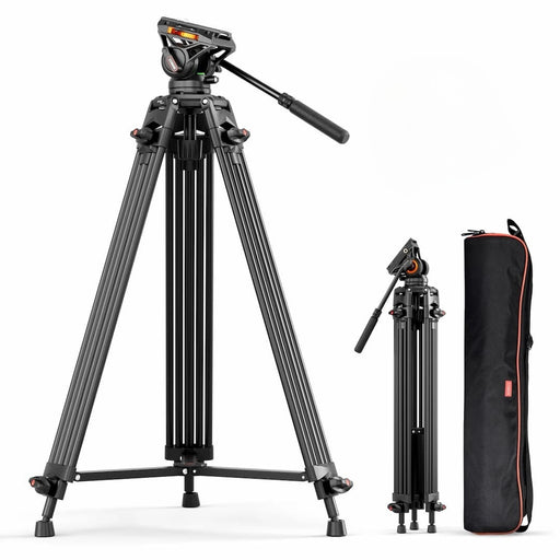 COMAN FT16LS 74" Heavy Duty Fluid Head Video Tripod ขาตั้งกล้องระดับมืออาชีพ มาพร้อมหัวบอล Fluid Head โครงสร้างแบบท่อคู่แข็งแรง Video Tripod Coman