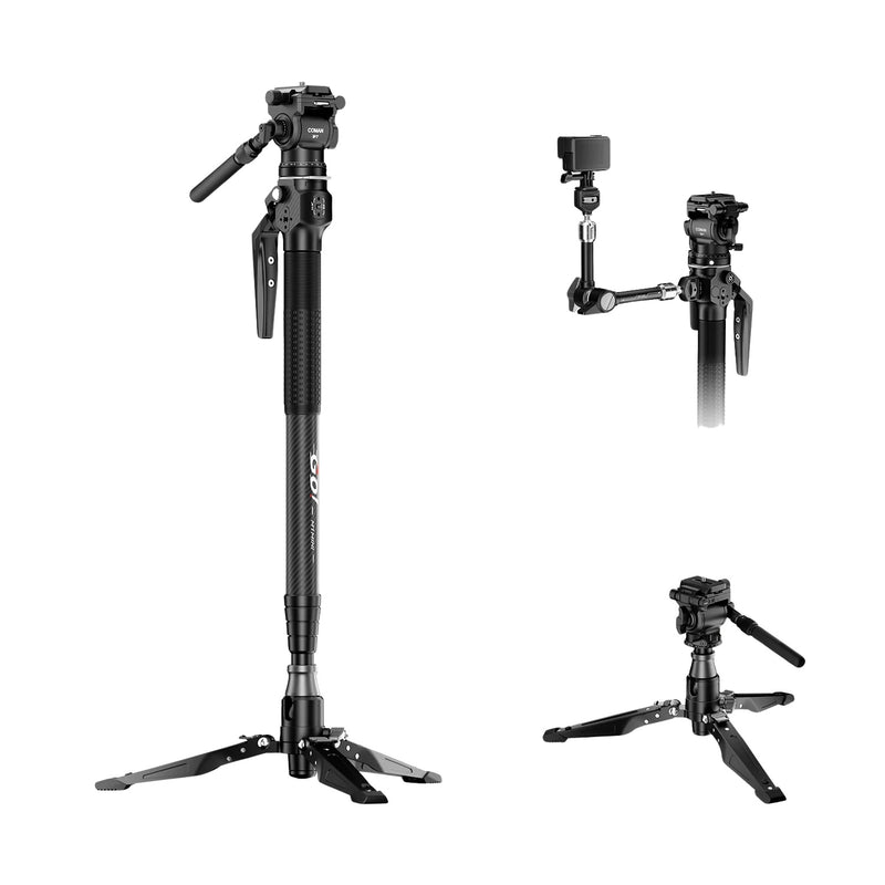 Coman M1 Mini Carbon Fiber One-Click Monopod with Fluid Head 20kg Capacity