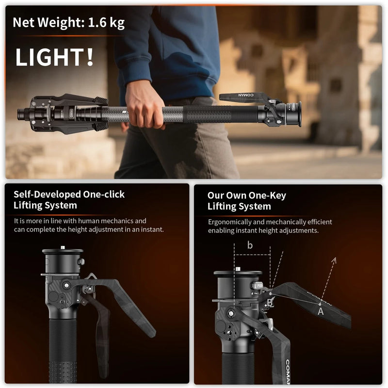 COMAN M1 Pro monopod with removable base