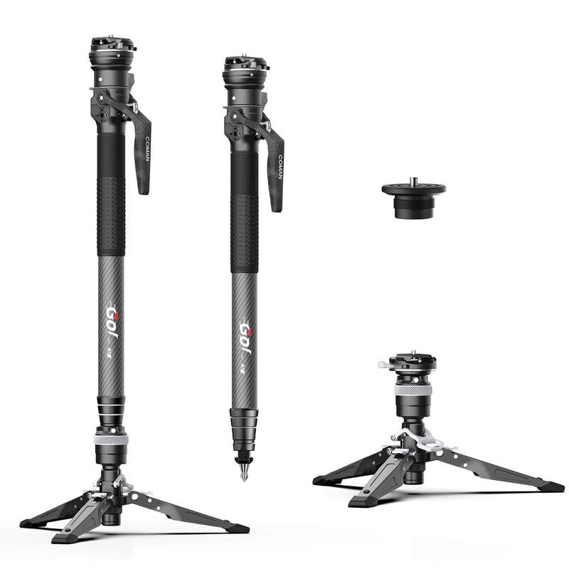 COMAN M1S Carbon Fiber Monopod ขาตั้งกล้องคาร์บอนไฟเบอร์ One Click กางเร็ว พร้อมหัวบอล สําหรับกล้อง DSLR Monopod Coman