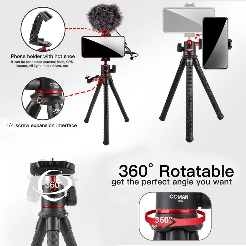 MT40 Flexible Tripod ขาตั้งกล้องมือถือ Coman ขาตั้งกล้องมือถือ