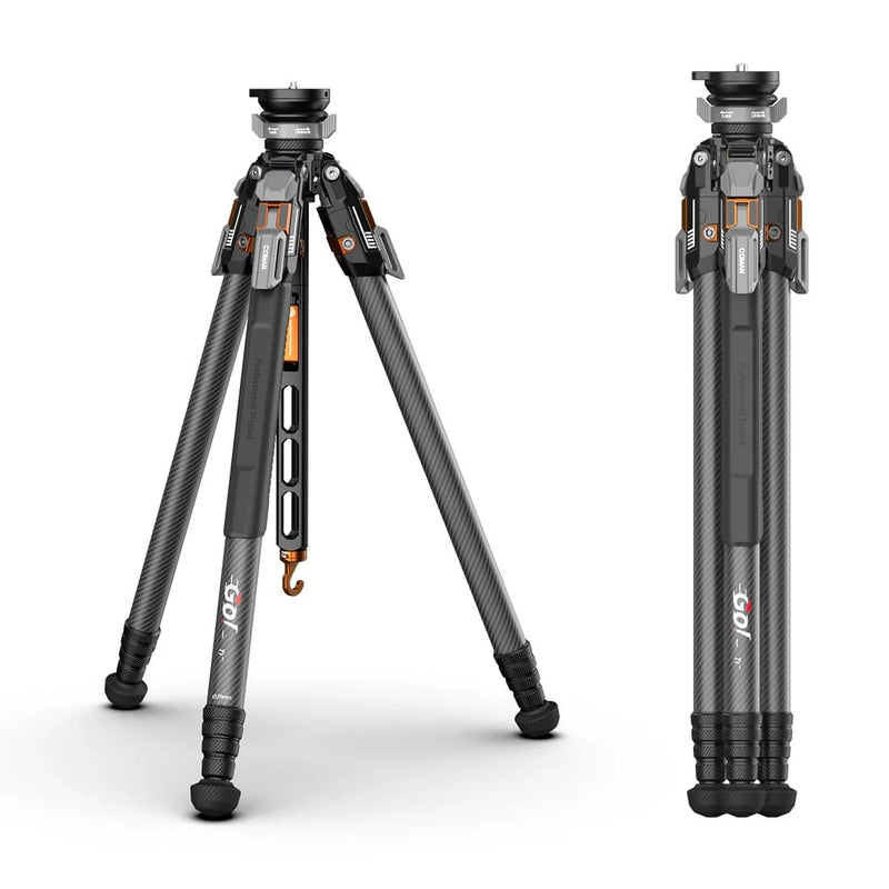 Coman T1S Snap-Open Carbon Fiber Video Tripod with Bowl Head, 4-Section Legs, 164.5 cm Carbon Tripod Coman