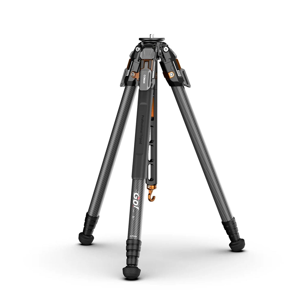 Coman T1V5 Snap Open Carbon Fiber Tripod, Professional Video Trpiod with V5 Fluid Head Carbon Tripod Coman