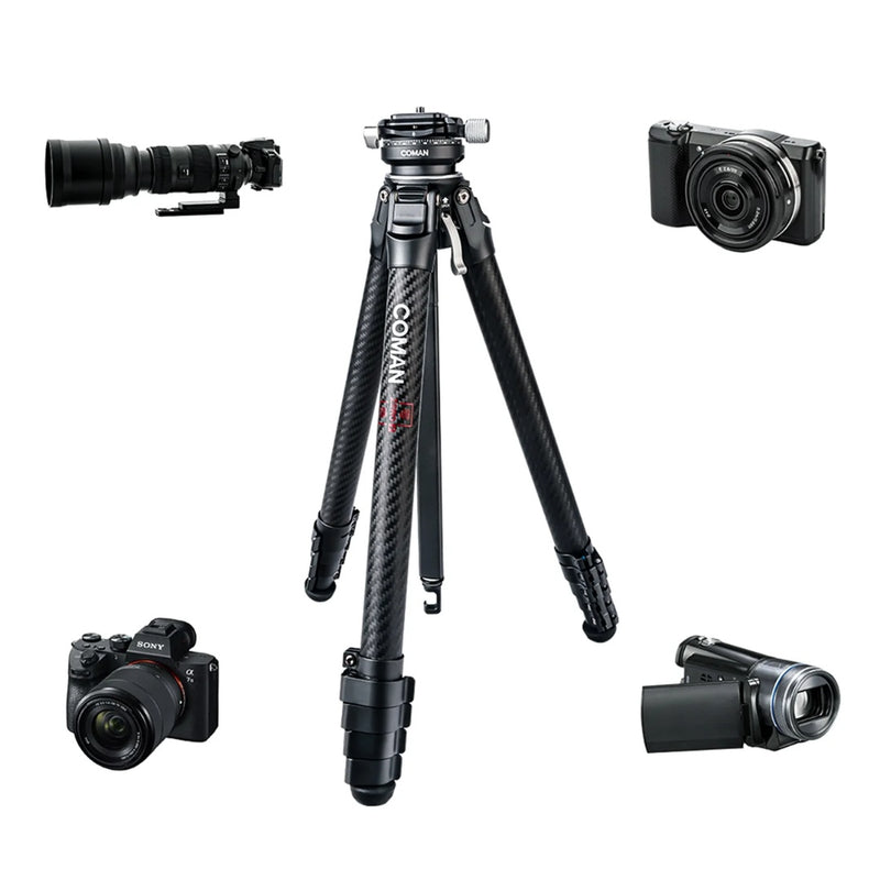 Zero Y Professional Travel Carbon Fiber Coman ขาตั้งกล้องคาร์บอนไฟเบอร์