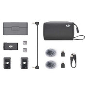 DJI Mic 2 (2 TX + 1 RX + Charging Case) wireless microphone, 6 hr continuous use, 18 hr with charging case