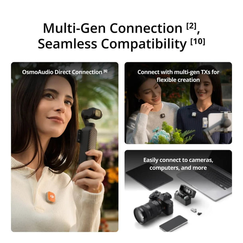 ไมค์ไร้สาย Mic Mini 2 Wireless Microphone เชื่อมต่อ DJI OsmoAudio ได้โดยตรง ใช้งานสะดวก