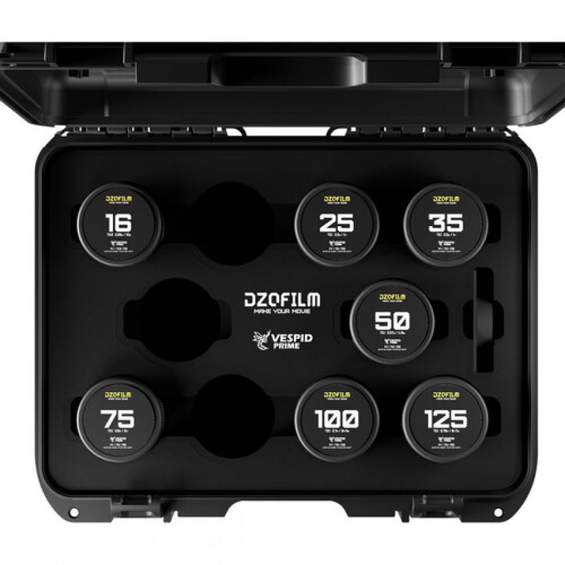 DZOFILM Vespid Prime Full Frame 7-Lens Kit 16mm 25mm 35mm 50mm 75mm 100mm 125mm PL EF Mount