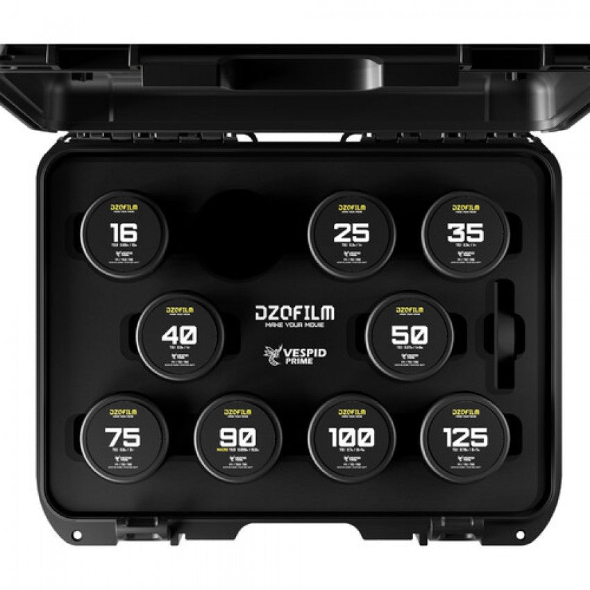 DZOFILM Vespid Prime Full Frame 9-Lens Kit 16mm 25mm 35mm 40mm 50mm 75mm 90mm 100mm 125mm PL EF Mount