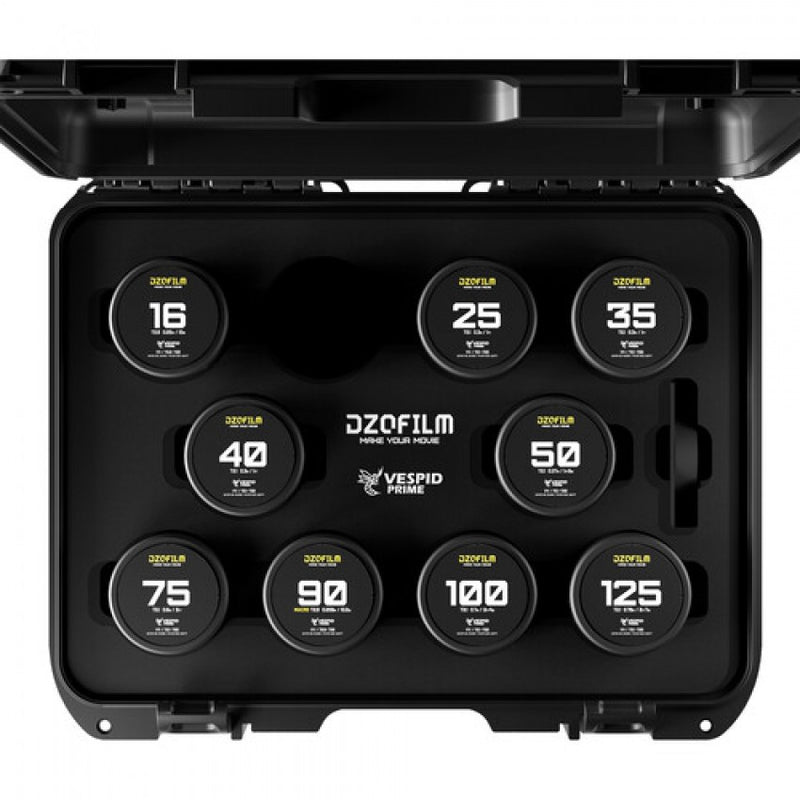 DZOFILM Vespid Prime Full Frame 9-Lens Kit 16mm 25mm 35mm 40mm 50mm 75mm 90mm 100mm 125mm PL EF Mount