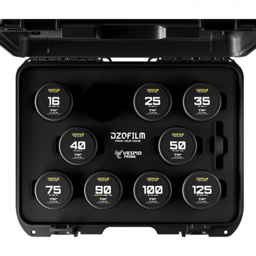 DZOFILM Vespid Prime Full Frame 9-Lens Kit 16mm 25mm 35mm 40mm 50mm 75mm 90mm 100mm 125mm PL EF Mount