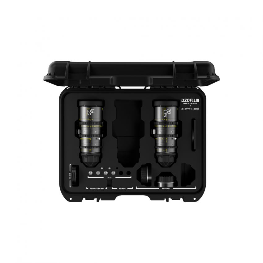 DZOFILM Catta Ace 2-Lens Kit 18-35mm 70-135mm T2.9 Full Frame Cine Zoom PL EF Mount Case