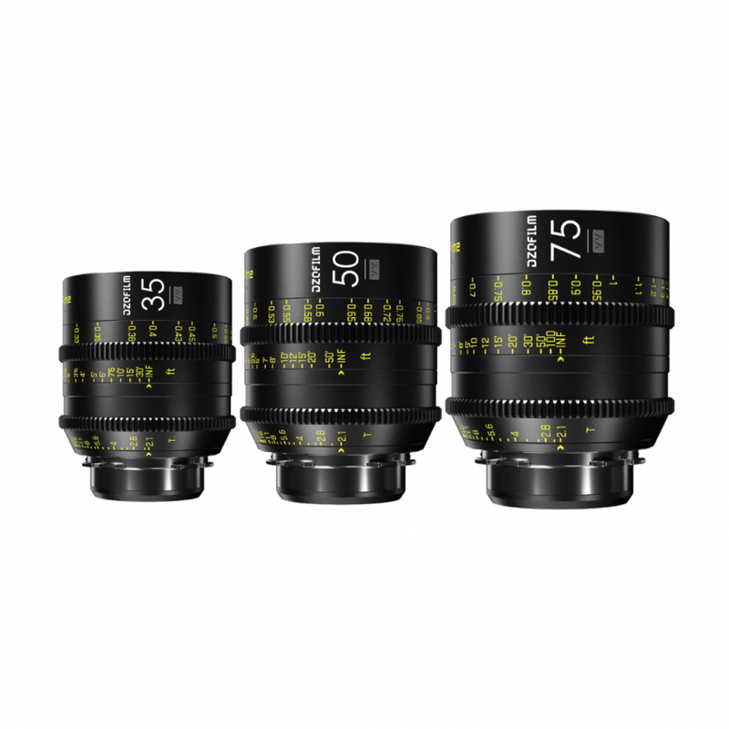 DZOFILM Vespid Prime T2.1 Full Frame 3-Lens Kit 35mm 50mm 75mm PL Mount