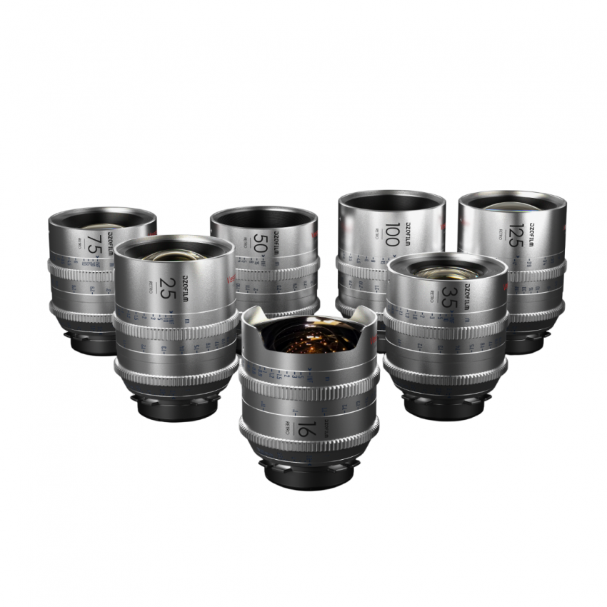 DZOFILM Vespid Retro T2.1 Full Frame Cinema 7-Lens Kit 16mm 25mm 35mm 50mm 75mm 100mm 125mm PL EF Mount Hard Case