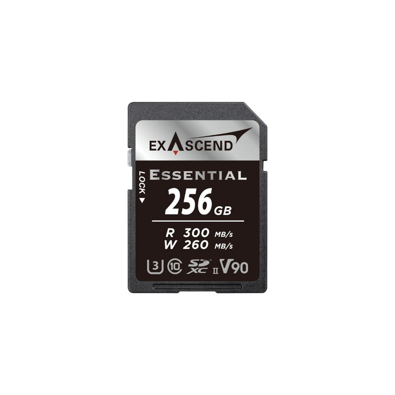 เมมโมรี่การ์ด Exascend Essential SDXC UHS-II V90 SD Card R300/W260 64/128/256GB การ์ดความจำกล้อง 8K