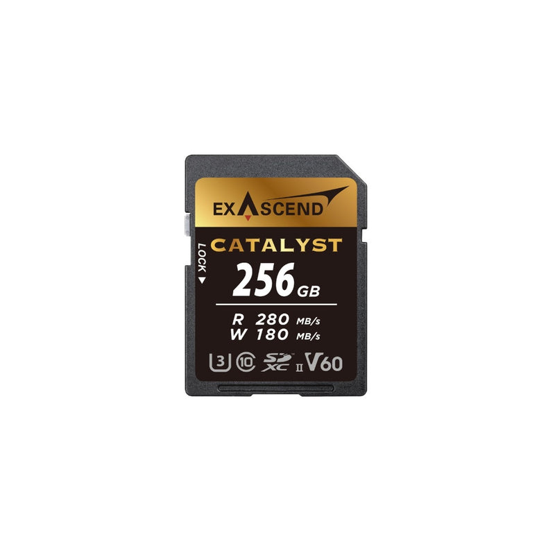 เมมโมรี่การ์ด Exascend Catalyst SDXC UHS-II V60 R280/W180MB U3 4K 8K สำหรับ Mirrorless DSLR