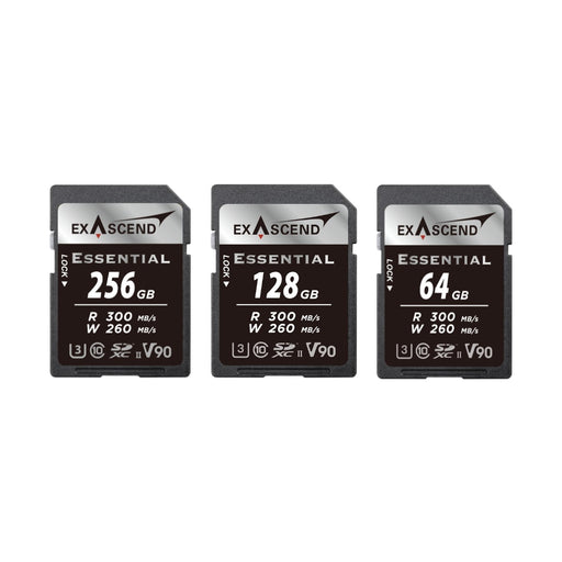 เมมโมรี่การ์ด Exascend Essential SDXC UHS-II V90 SD Card R300/W260 64/128/256GB การ์ดความจำกล้อง 8K Exascend