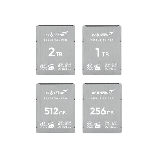 เมมโมรี่การ์ด Exascend Essential Pro CFexpress Type B 4.0 VPG400 R3750/W3350 12K RAW สำหรับ Canon R5 Z8 Exascend