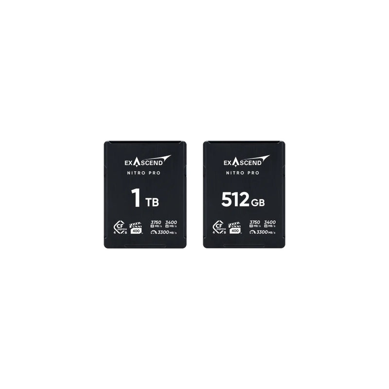 เมมโมรี่การ์ด Exascend Nitro Pro CFexpress Type B 4.0 VPG400 IP67 R3750/W3400 12K RAW ทนสุดขั้ว Exascend