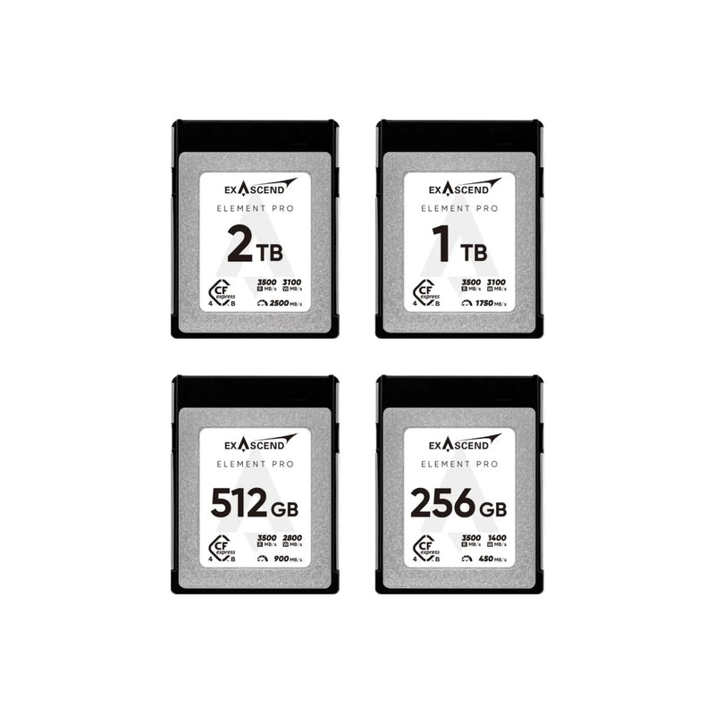 เมมโมรี่การ์ด Exascend Element Pro CFexpress Type B 4.0 R3500/W3100 8K RAW สำหรับ Canon R5 Nikon Z8 Exascend