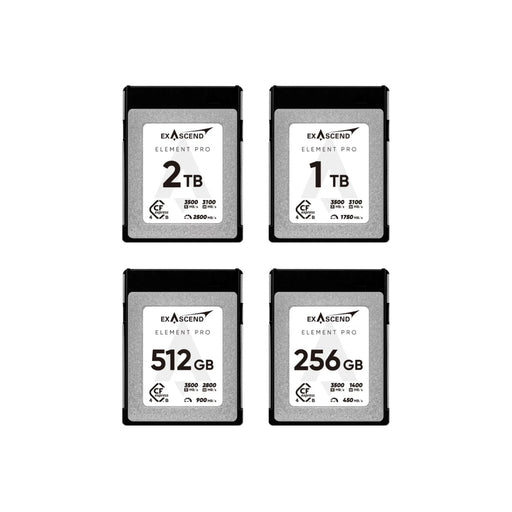 เมมโมรี่การ์ด Exascend Element Pro CFexpress Type B 4.0 R3500/W3100 8K RAW สำหรับ Canon R5 Nikon Z8 Exascend