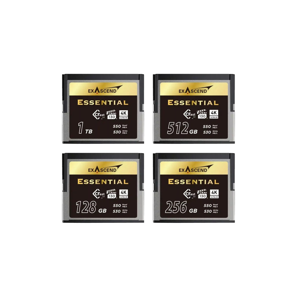 เมมโมรี่การ์ด Exascend Essential CFast 2.0 R550/W530 VPG130 4K RAW สำหรับ Blackmagic URSA Canon Exascend