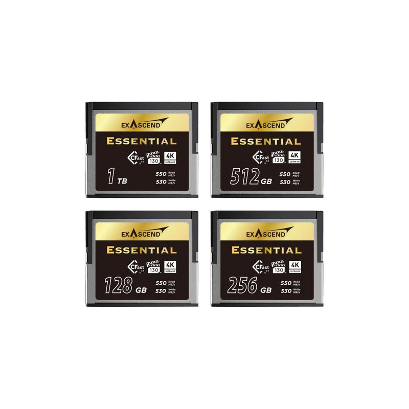เมมโมรี่การ์ด Exascend Essential CFast 2.0 R550/W530 VPG130 4K RAW สำหรับ Blackmagic URSA Canon Exascend