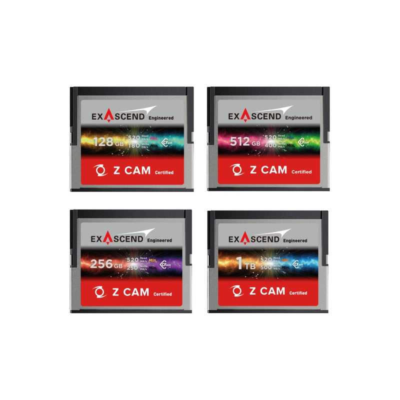 เมมโมรี่การ์ด Exascend CFast 2.0 Z CAM Approved Memory Card (R520/W500) สำหรับกล้อง Z CAM 5 ปี Exascend