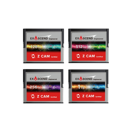 เมมโมรี่การ์ด Exascend CFast 2.0 Z CAM Approved Memory Card (R520/W500) สำหรับกล้อง Z CAM 5 ปี Exascend