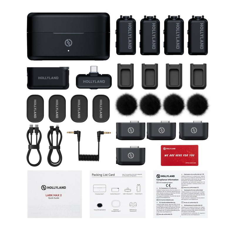 Hollyland LARK MAX 2 Combo 4-Person 32-bit Float Wireless Microphone (Black) - image 2