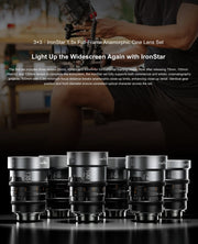 เลนส์ SIRUI IronStar 75mm T1.9 + 100mm T2.8 + 135mm T2.8 1.5x Full Frame Anamorphic เมาท์ PL / Canon EF