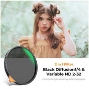 ฟิลเตอร์ K&F Nano-X, Filter 49-82mm Black Diffusion (