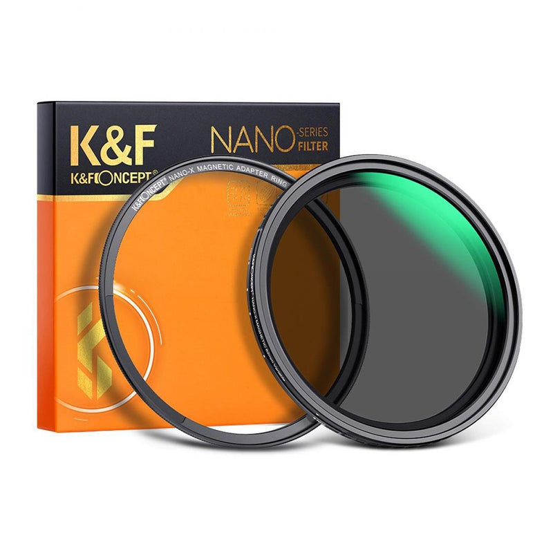K&F 49-82mm Nano-X Magnetic Variable ND2-ND32 (1-5 Stop) Lens Filter, HD, Waterproof, Anti-Scratch, Anti-Reflection, With Magnetic Mounting Ring Lens Filter K&F Concept