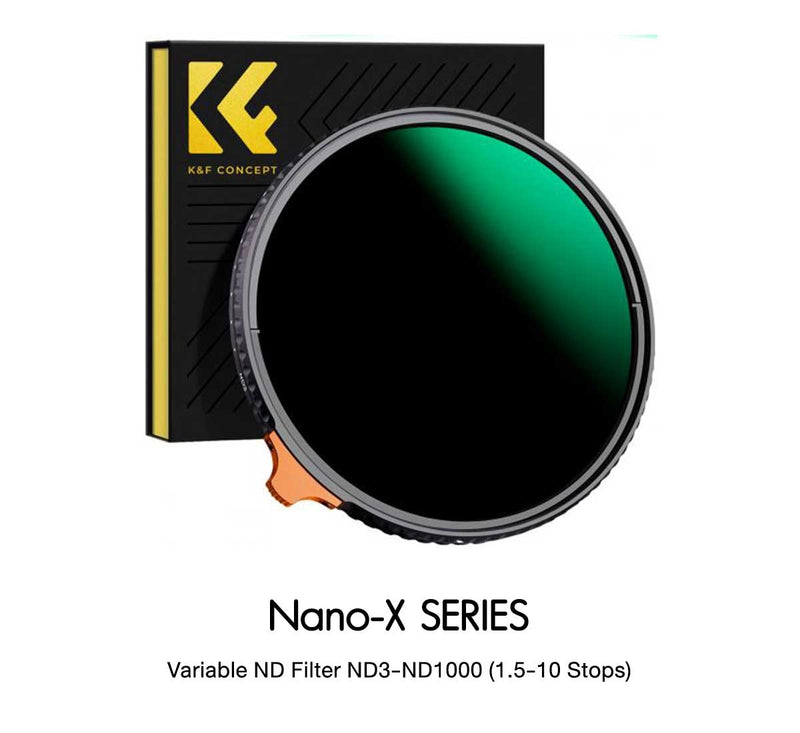K&F 49-82mm Nano-X Variable ND Filter ND3-ND1000 (1.5-10 Stop) Lens Filter K&F Concept