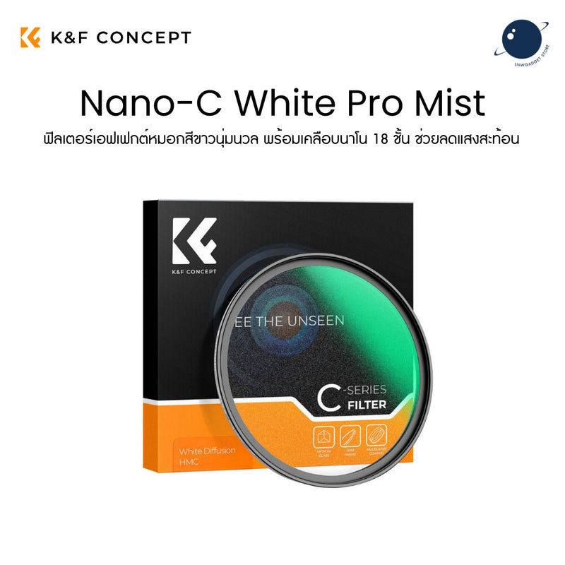 K&F 49-82mm Nano-C, 3 in 1 Black Mist 1/4 + CPL + VND ND2-32 (1-5 Stop) Filter Lens Filter K&F Concept