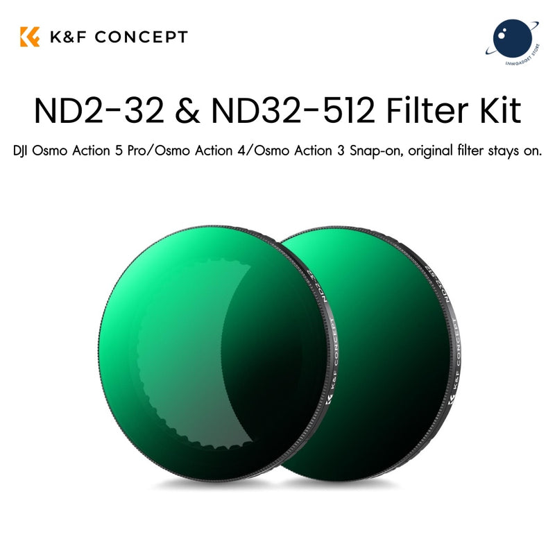 K&F KF01.2359 Variable ND2-32 & ND32-512 Filter Kit Compatible with DJI Osmo Action 5 Pro/Osmo Action 4/Osmo Action 3 Lens Filter K&F Concept