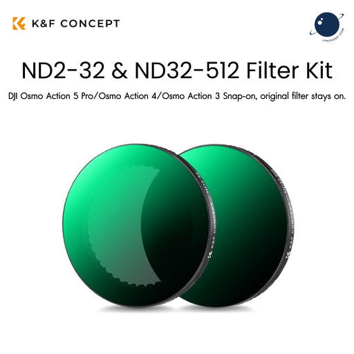 K&F KF01.2359 Variable ND2-32 & ND32-512 Filter Kit Compatible with DJI Osmo Action 5 Pro/Osmo Action 4/Osmo Action 3 Lens Filter K&F Concept
