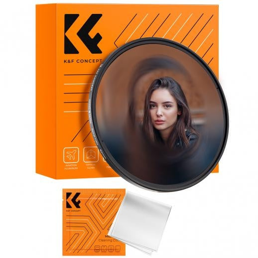K&F 58-82mm Nano-B Spiral Halo Filter with Cleaning Cloth Lens Filter K&F Concept